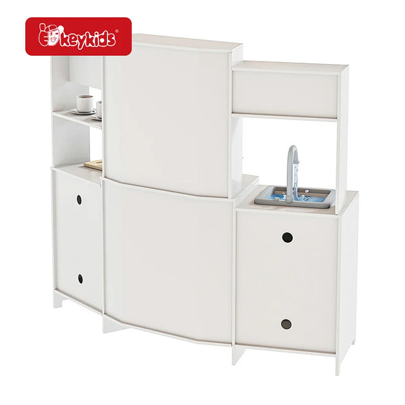 Large White Wooden Corner Play Kitchen Set with Lights & Sounds for Children Ages 3+ W10C900